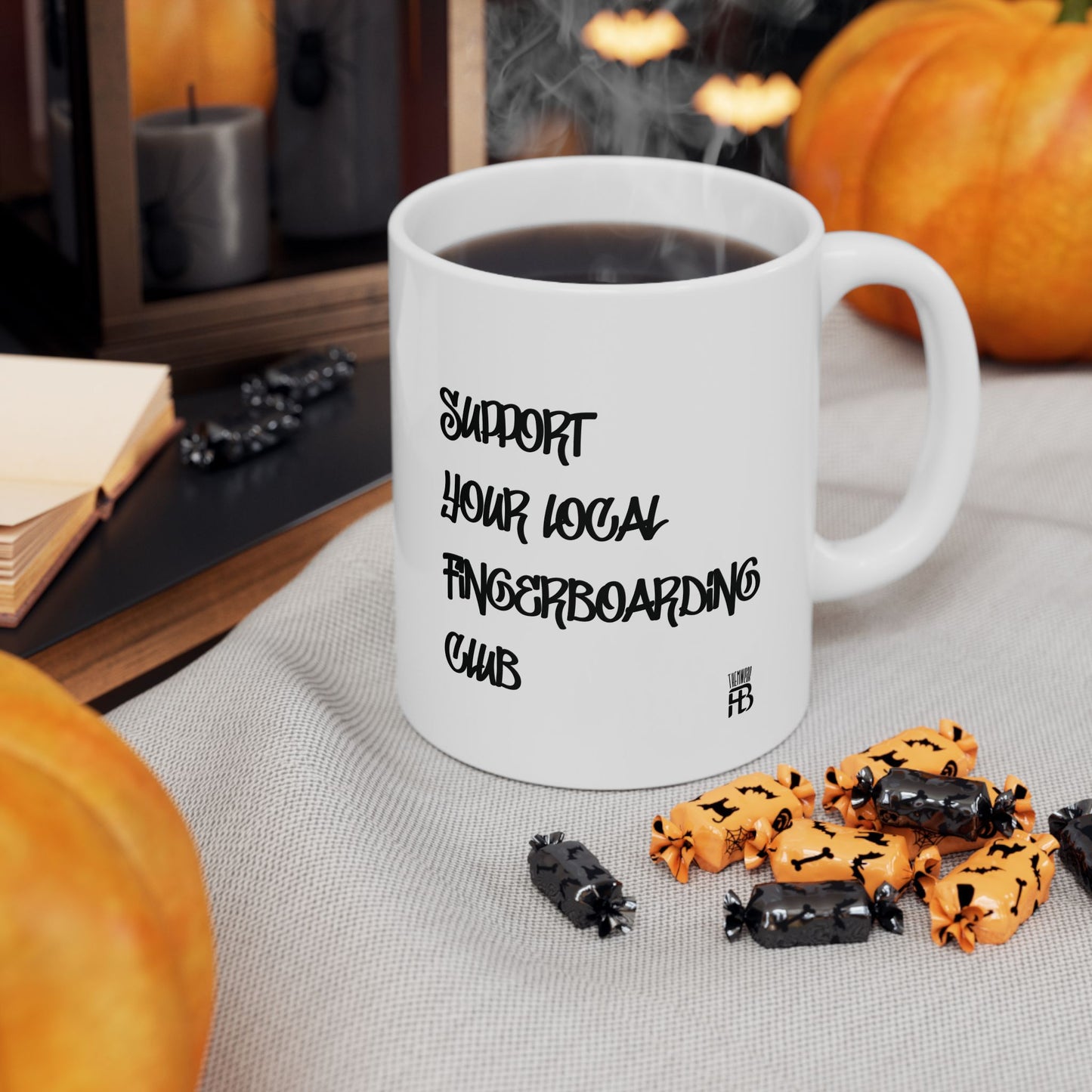 Support Your Local Fingerboarding Club White Mug | Available in 11oz or 15oz