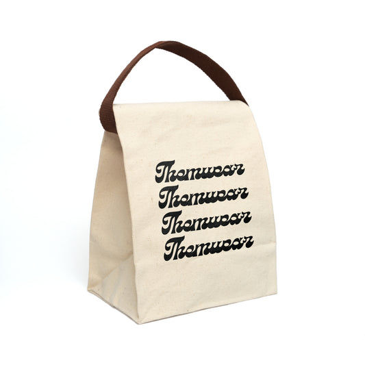 Themwear Logo Canvas Lunch Bag | Durable Roll-Top Design and Strap | 100% Cotton Canvas